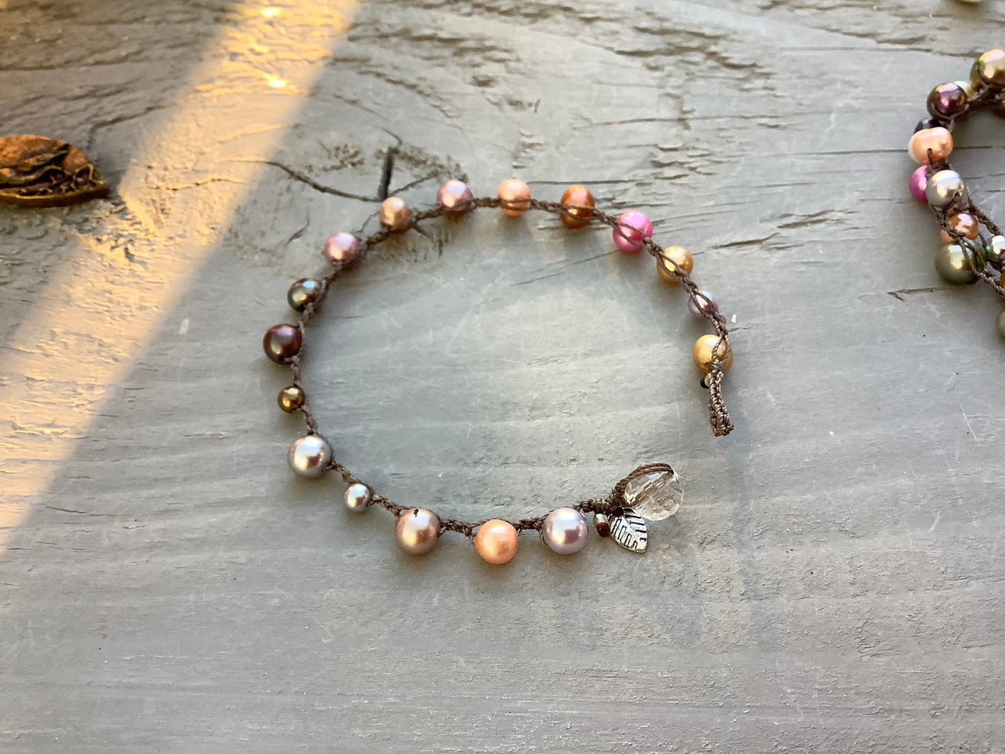 Crocheted  Pearl bracelet