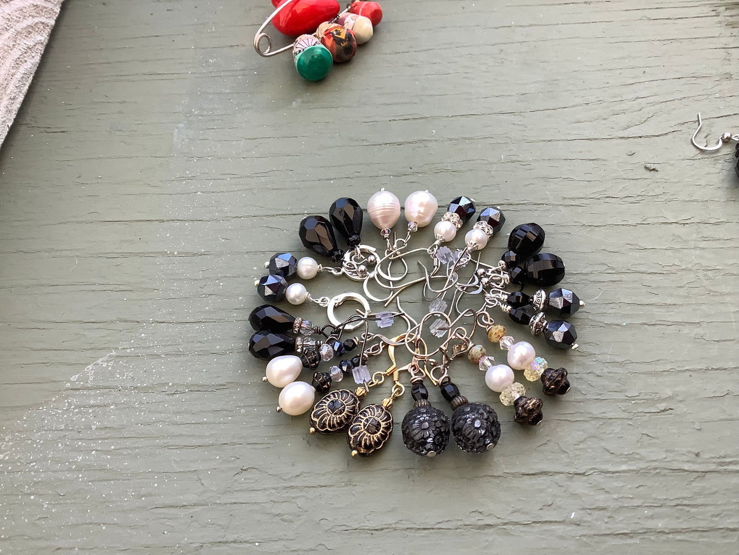 Black and white fun earrings