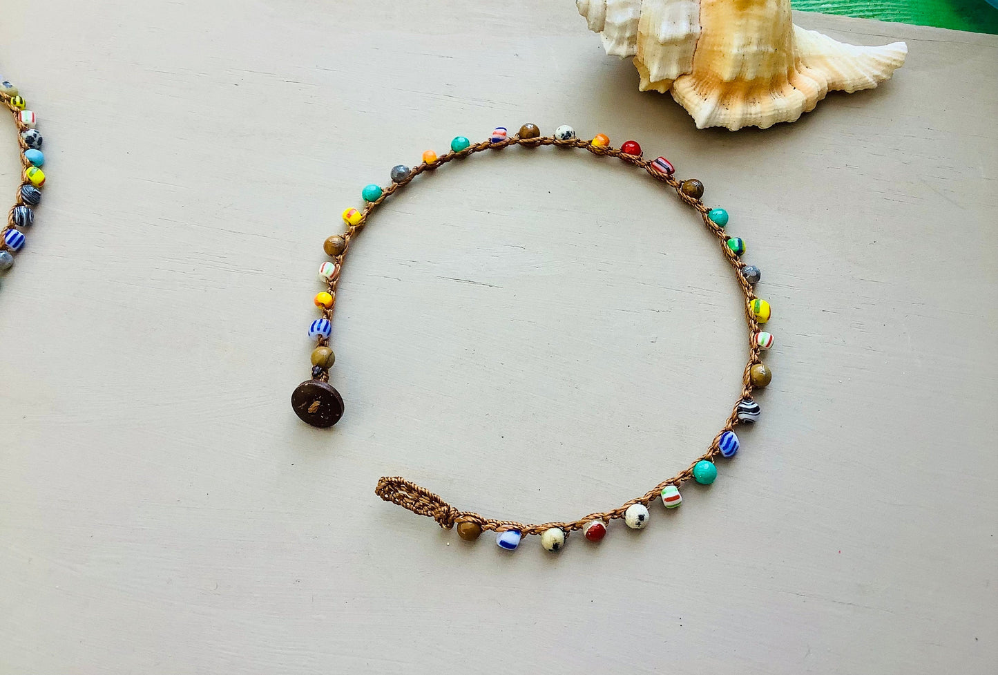 Venetian bead anklets