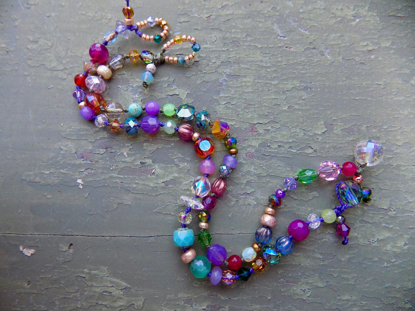 Knotted bracelet with gemstones, rubies, jade, emerald, natural, organic, boho jewelry,