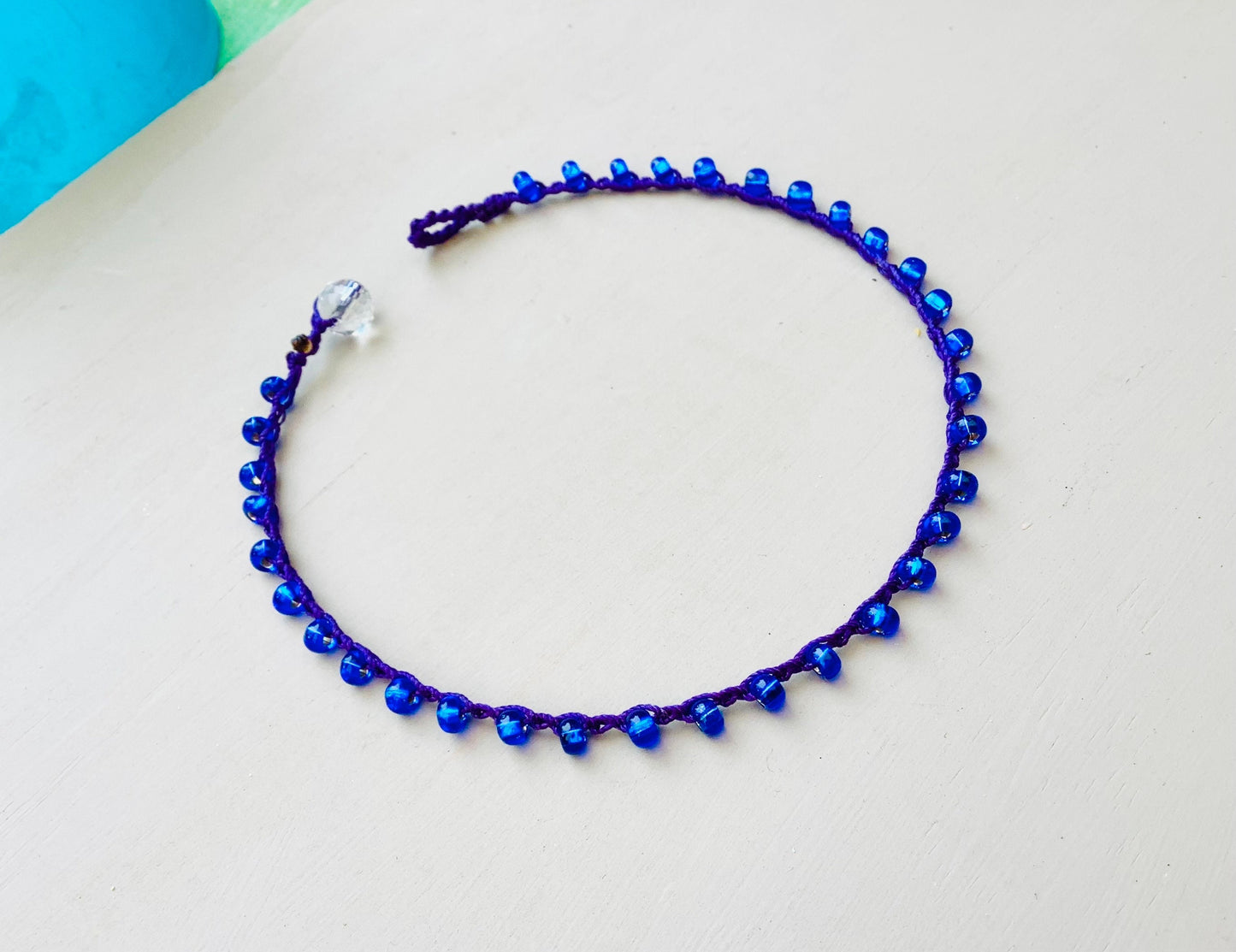 Electric blue anklet