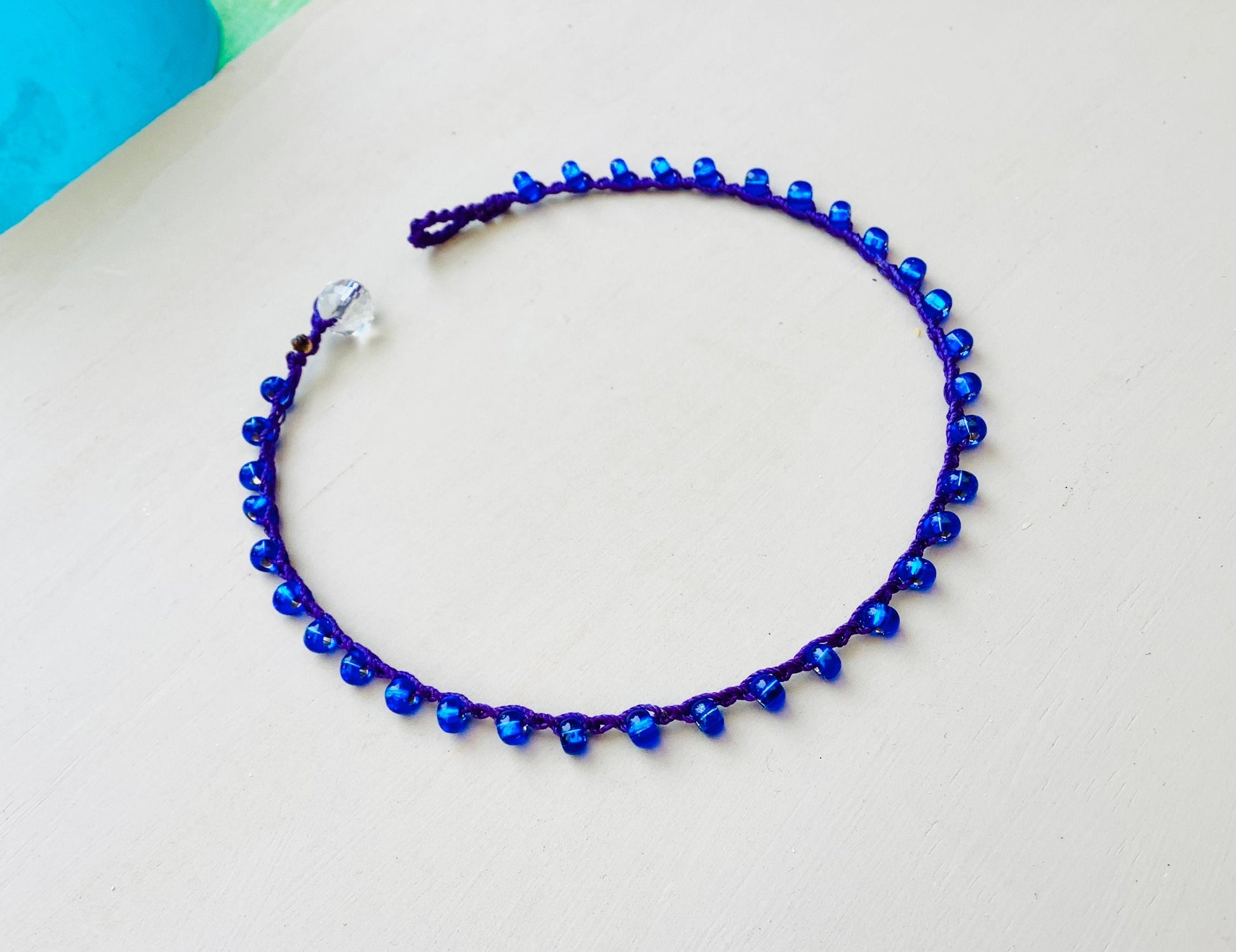 Electric blue anklet