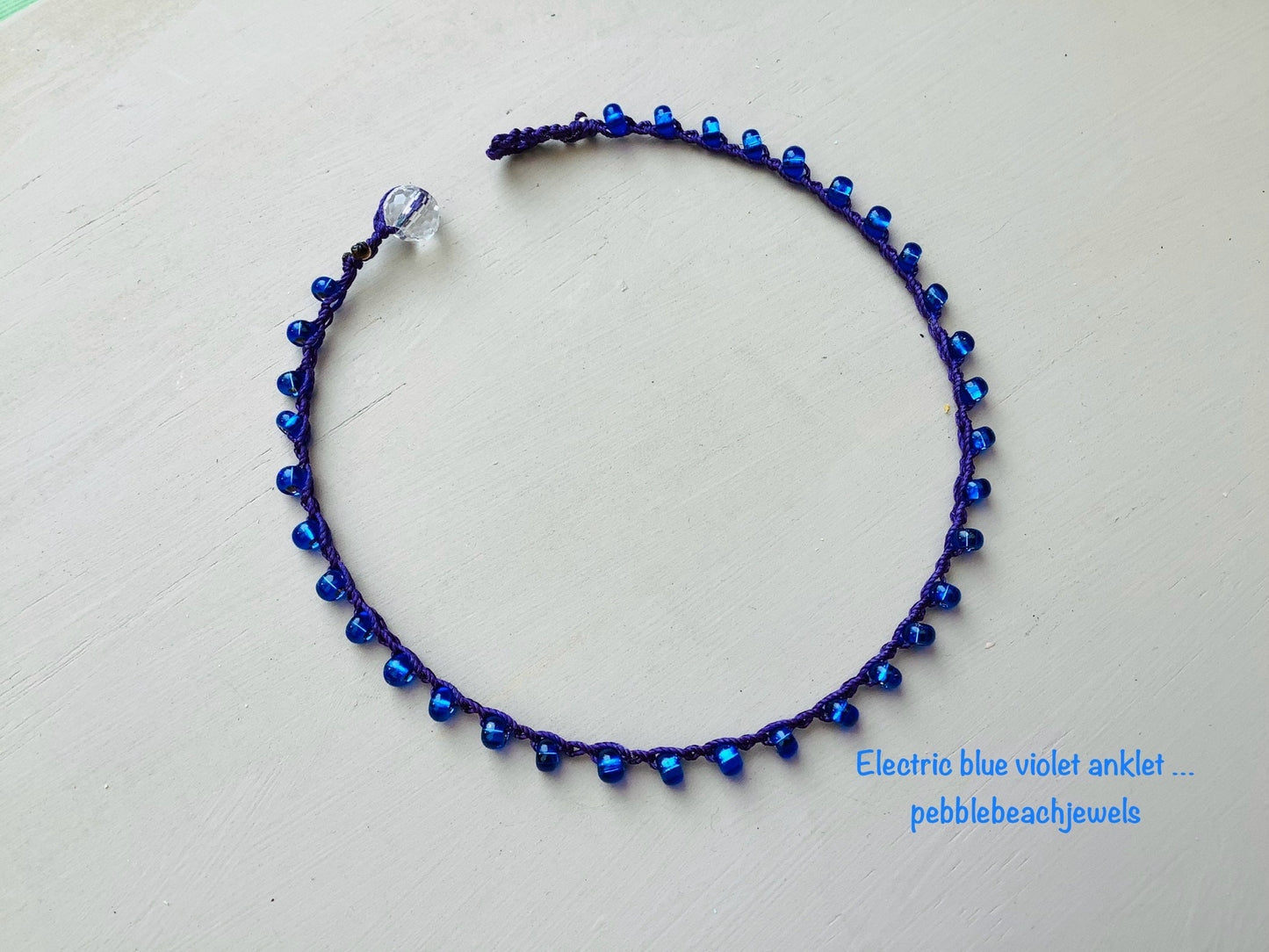 Electric blue anklet