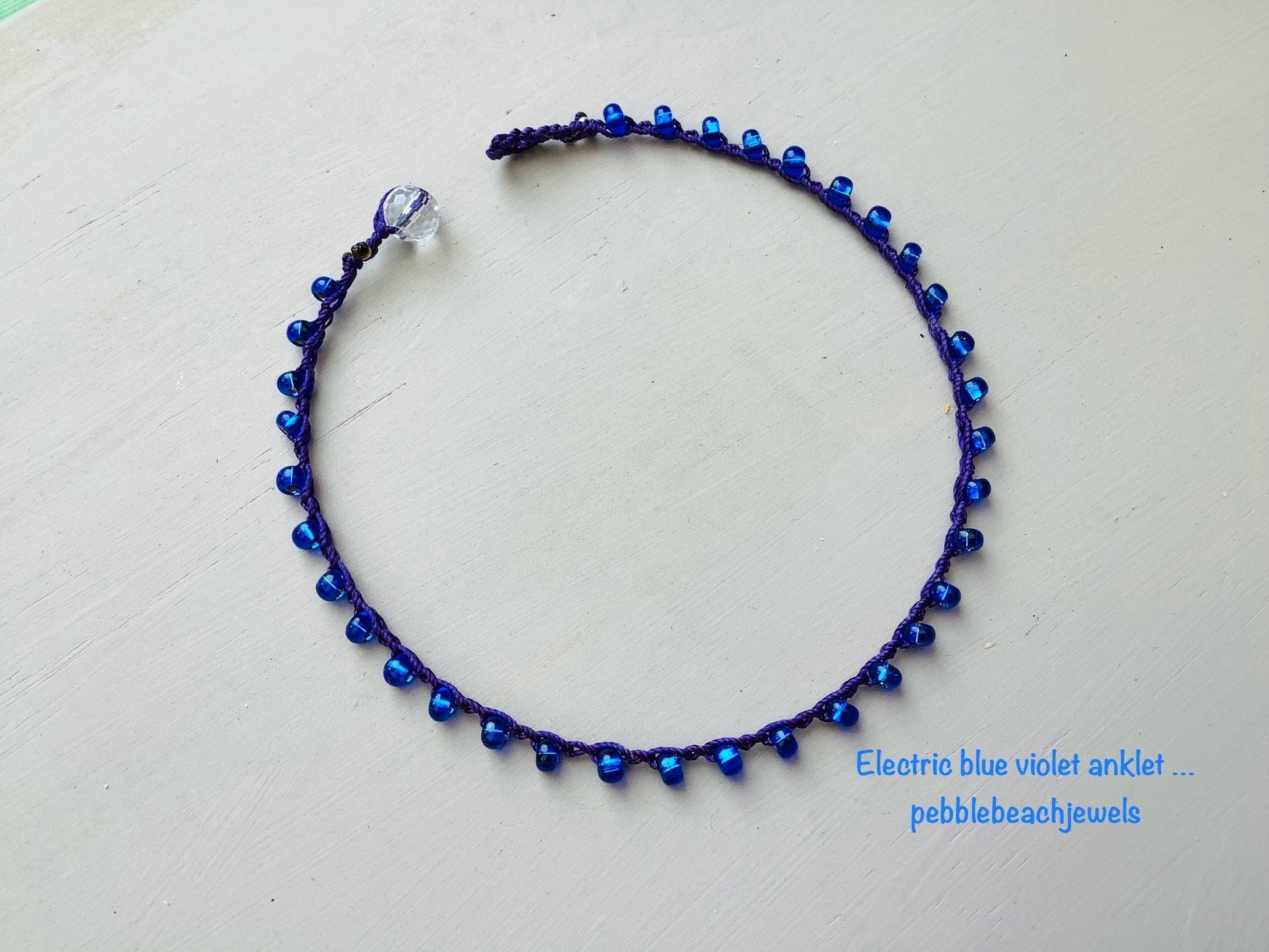 Electric blue anklet