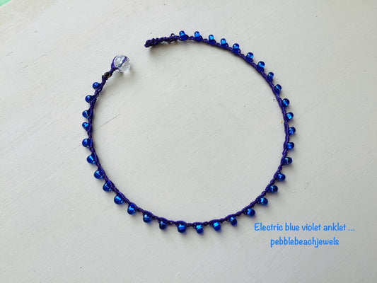 Electric blue anklet