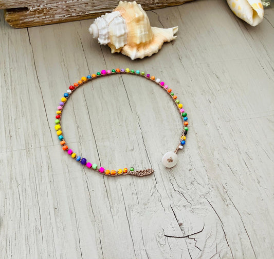 Tiny glass bead anklets