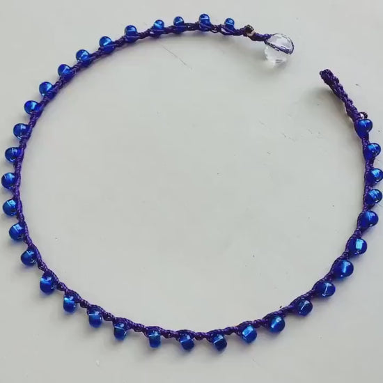 Electric blue anklet