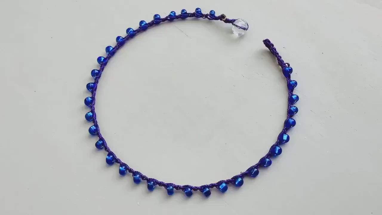 Electric blue anklet